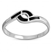 Black Onyx Sterling Silver Ring, r477